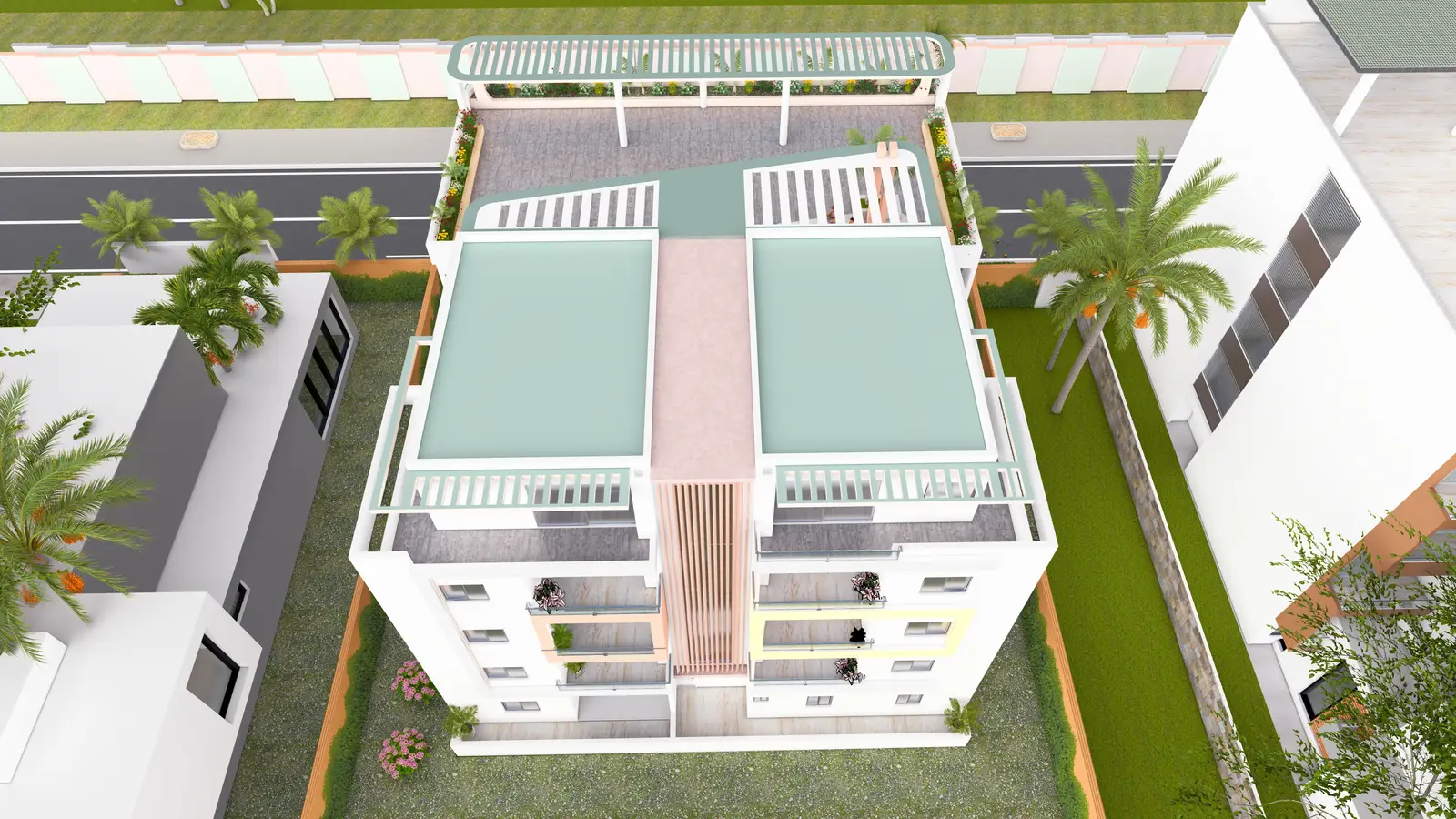 Bâtiment de type R+3 avec penthouse